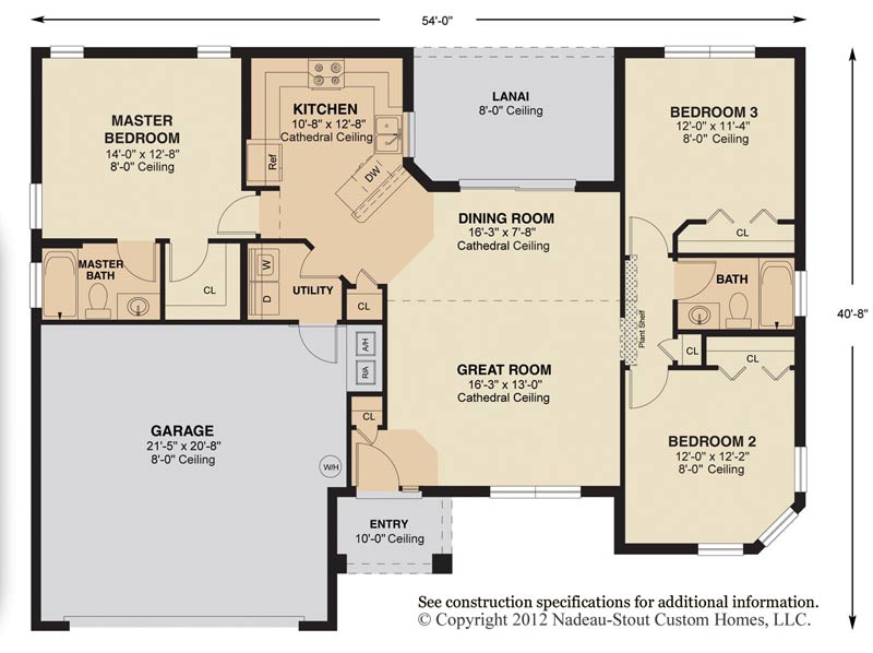 Ashton Floor Plan Nadeau Stout Custom Homes Ocala FL