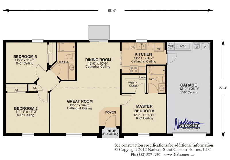 Becton Floor Plan Nadeau Stout Custom Homes Ocala FL